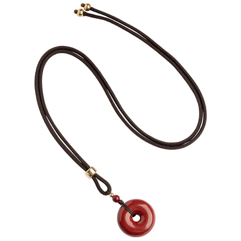 KarmaRipple's Cinnabar Peace Buckle Calm Blessing Pendant Necklace p7