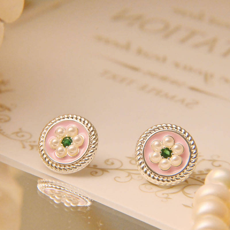 KarmaRipple's Enamel Flower Fortune Earrings p7