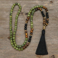 Bracelet Mala de protection en jaspe vert tibétain de KarmaRipple