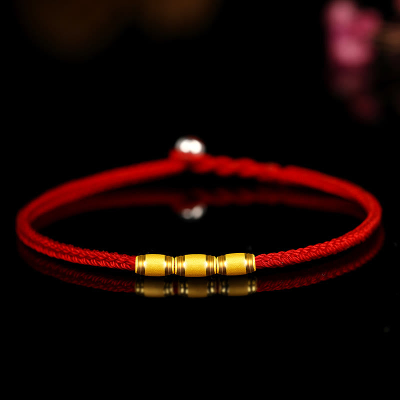 KarmaRipple's 999 Gold Fortunate Bead Eight Thread Peace Weave Red Rope Bracelet p27