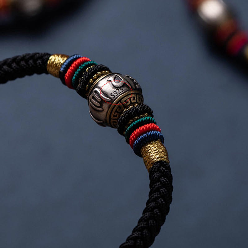 KarmaRipple's 925 Sterling Silver Tibet Handmade Om Mani Padme Hum Fortune Protection King Kong Weave Woven Bracelet p20