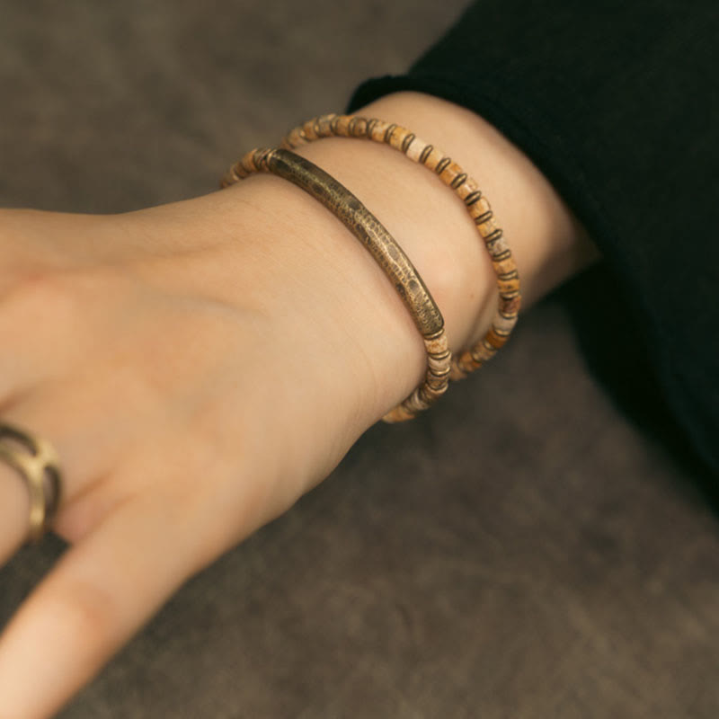 KarmaRipple's Sodalite Picture Jasper Green Point Stone Balance Wisdom Bracelet p4