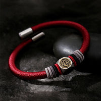 Bracelet King Kong en argent sterling 925 tissé parfait de KarmaRipple, symbole de la foi et de la force