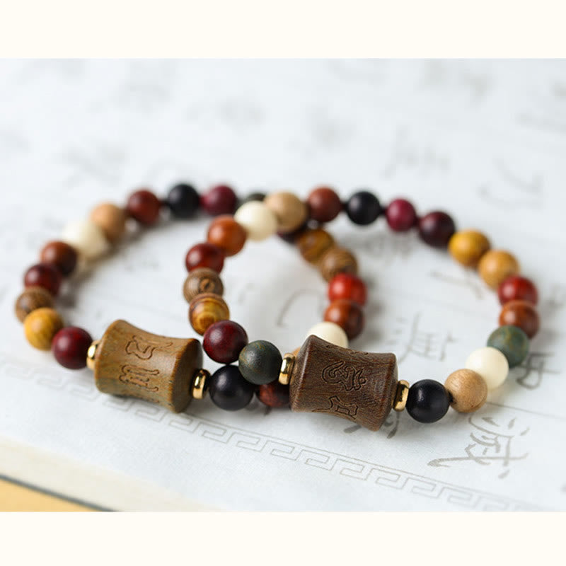 KarmaRipple's Tibet Multicolored Sandalwood Om Mani Padme Hum Protection Bracelet p12
