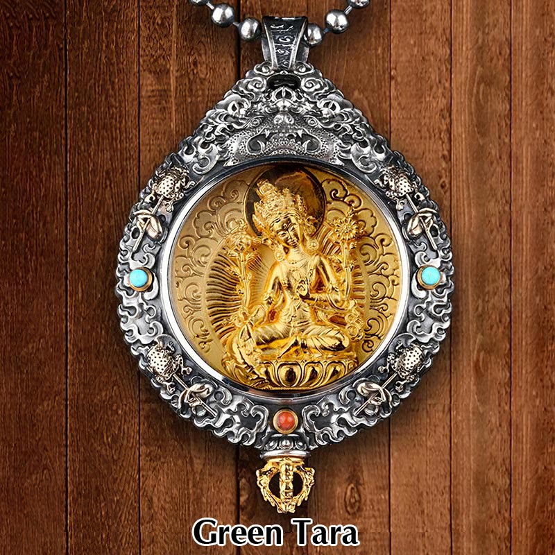 KarmaRipple's Chinese Zodiac Natal Buddha Thangka Nine Palaces Eight Diagrams Wealth Rotatable Pendant Necklace p9