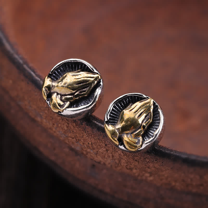 KarmaRipple's 925 Sterling Silver Namaste Equality Stud Earrings p5