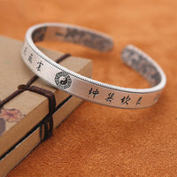 Bracelet d'équilibre Bagua Yin Yang en argent sterling 999 de KarmaRipple