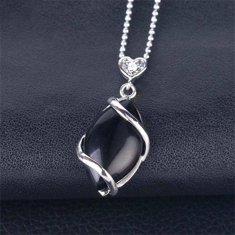 KarmaRipple's Marquise Pattern Authentic Gemstone Stone Talisman Pendant Necklace p37