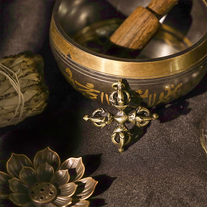 KarmaRipple's Nepal Handmade Double Dorje Bronze Enlightenment Strength Vajra p7