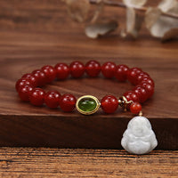 Bracelet Bouddha en agate rouge authentique de KarmaRipple