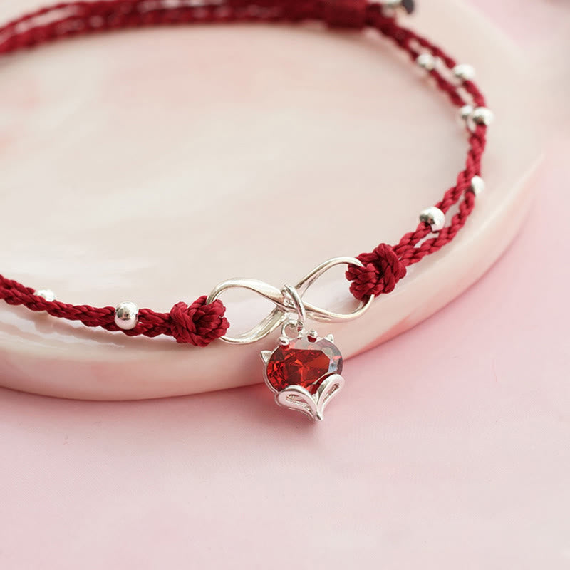 KarmaRipple's Love Heart Infinity Symbol Woven String Anklet p7