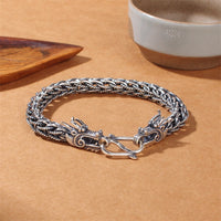 Bracelet jonc en argent sterling 925 avec dragon et force de KarmaRipple