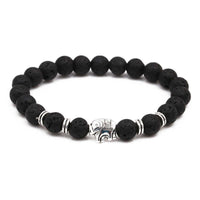 Bracelet diffuseur d'éléphant en pierre de lave œil de tigre et équilibrage de la paix de KarmaRipple
