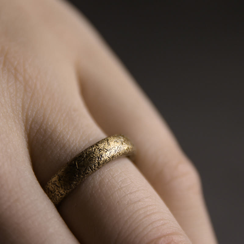 KarmaRipple's Tibetan Vintage Texture Design Bronze Fortune Pair Ring p10