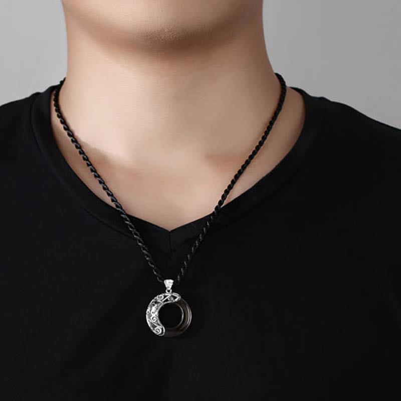 KarmaRipple's 12 Constellations of the Zodiac Ice Obsidian Blessing Round Necklace Pendant p15
