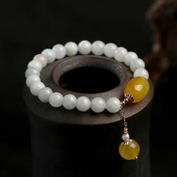 Bracelet de protection en agate de jade ivoire authentique de KarmaRipple