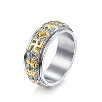 Bague en acier titane et équilibre avec les six mots vrais de KarmaRipple