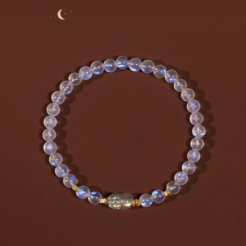 KarmaRipple's 925 Sterling Silver Plated Gold Authentic Moonstone PiXiu Balancing Bracelet p6