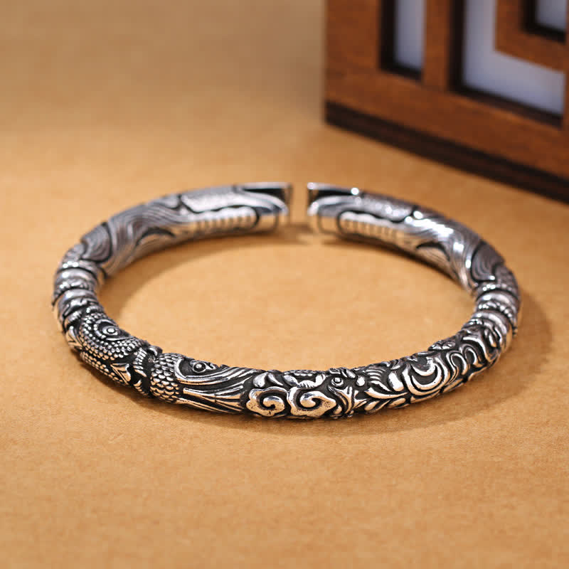KarmaRipple's Dragon Head Carved Fortune Bracelet Bangle p7