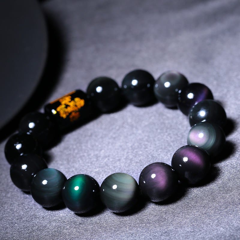 KarmaRipple's Authentic Rainbow Obsidian Positive Transformation Bracelet p5