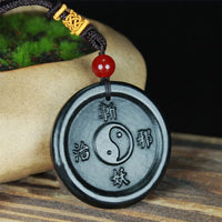Collier pendentif authentique en jade cyan Hetian Yin Yang de KarmaRipple