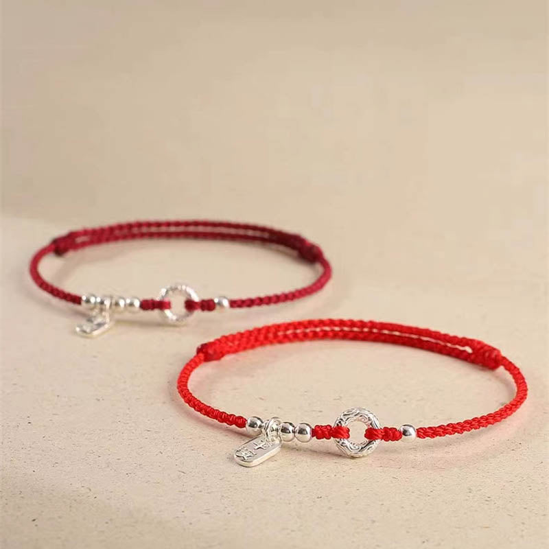 KarmaRipple's 925 Sterling Silver Auspicious Clouds Peace Buckle Safe And Sound Bracelet Anklet p17