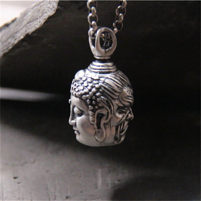 KarmaRipple's 999 Sterling Silver Buddha Demon Serenity Pendant Necklace p6