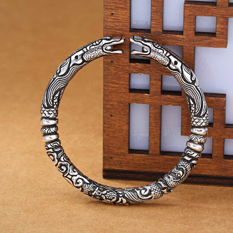 KarmaRipple's Dragon Head Carved Fortune Bracelet Bangle p1