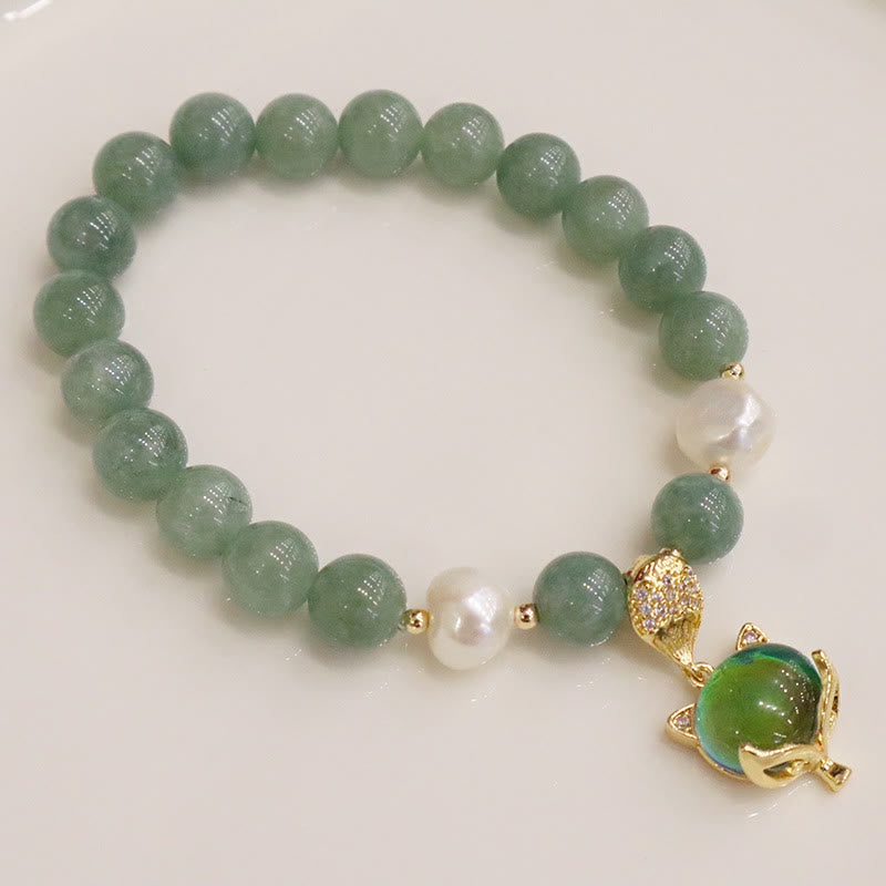 KarmaRipple's Jade Pearl Color-Changing Fox Talisman Fortune Bracelet p4