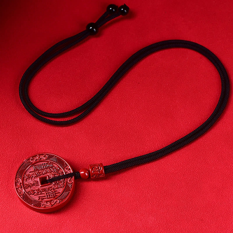 KarmaRipple's Authentic Cinnabar Mountain Ghosts Spend Money Bagua Blessing Pendant Necklace Key Chain p5