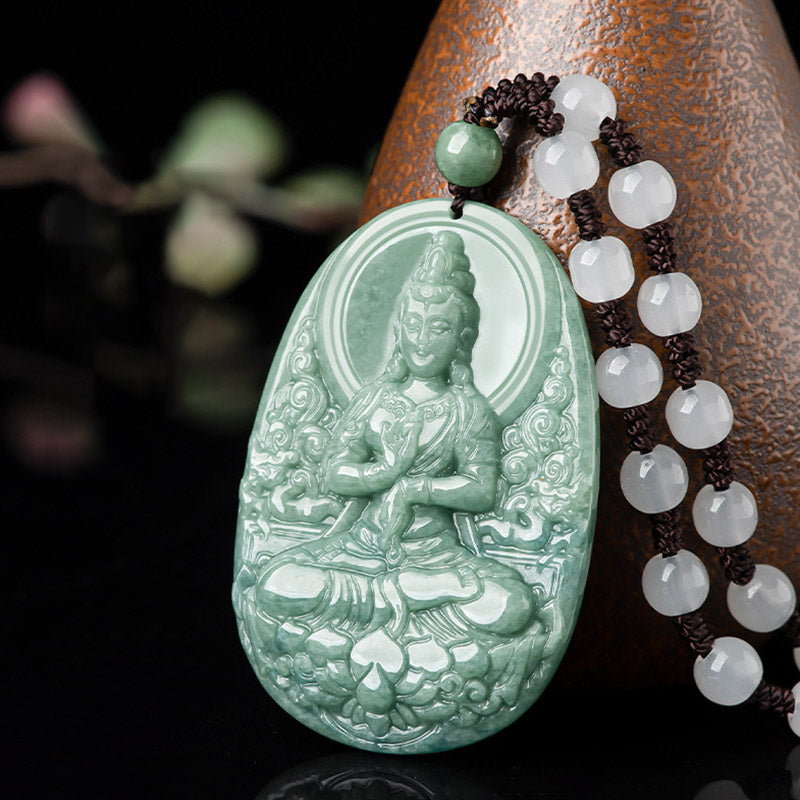 KarmaRipple's Authentic Jade Avalokitesvara Amulet Wealth Pendant Necklace p6