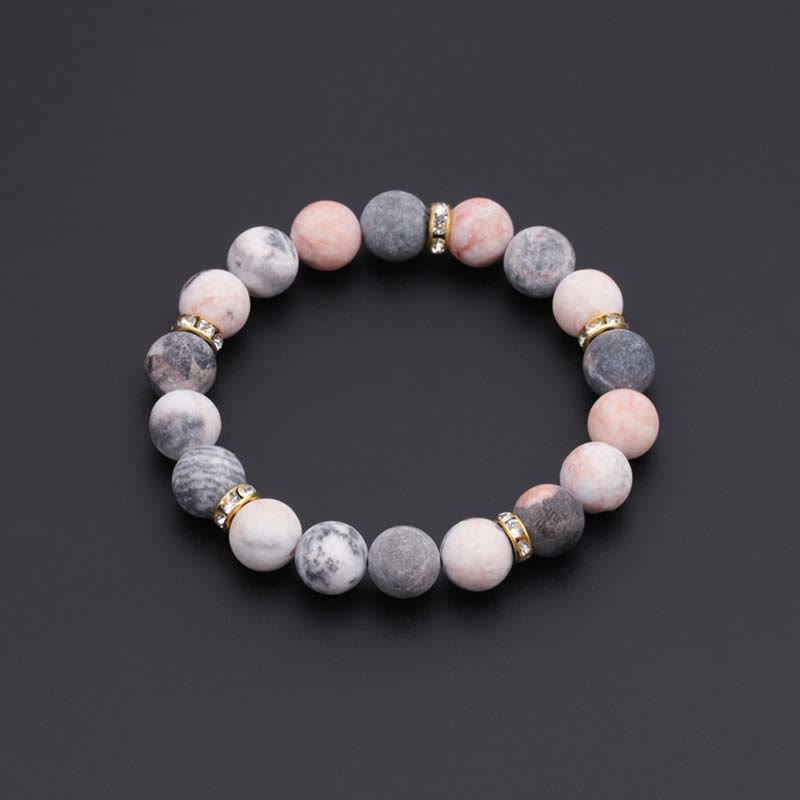 KarmaRipple's Anxiety Stress Balancing Gemstone Zebra Jasper Bead Bracelet p4