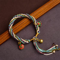 Bracelet tressé en or fait main de KarmaRipple, motif famille de bêtes avaleuses, équilibrant la réincarnation