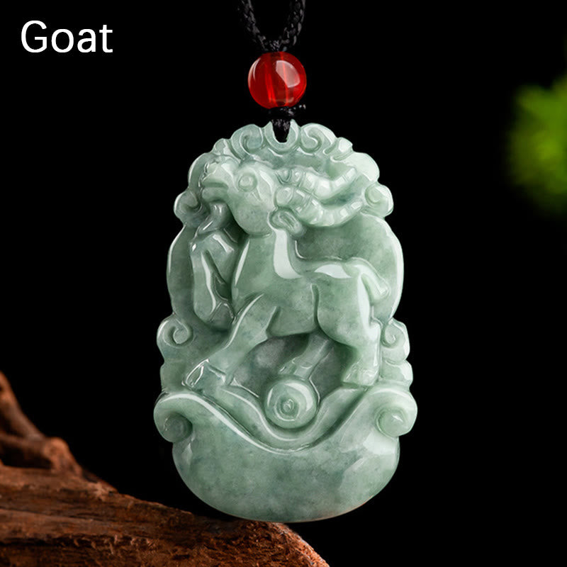 KarmaRipple's Authentic Green Jade 12 Chinese Zodiac Fortune Prosperity Pendant Necklace p34