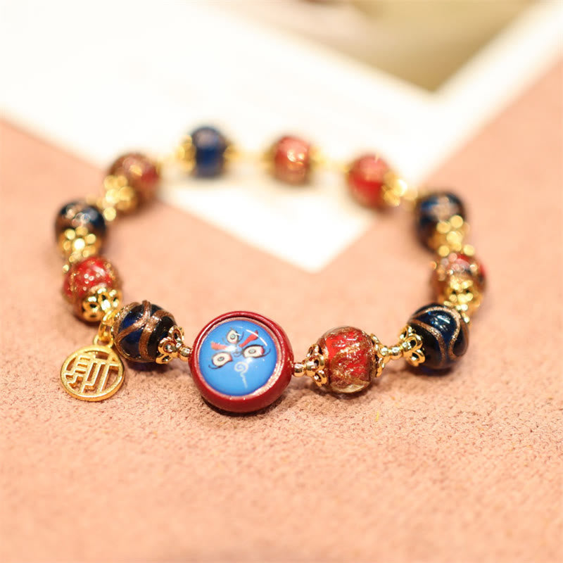 KarmaRipple's Tibetan Gold Swallowing Beast Family Five God Of Wealth Thangka Fortune Bead Bracelet p18