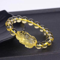 Bracelet extensible authentique en citrine Pi Xiu de KarmaRipple