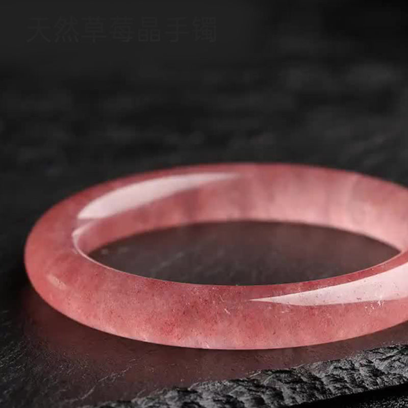 KarmaRipple's Authentic Strawberry Quartz Love Balancing Bracelet Bangle p7