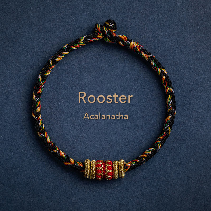 KarmaRipple's Tibet Handmade Chinese Zodiac Natal Buddha Fortune Strength Woven String Bracelet p54