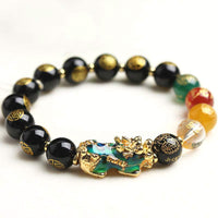 Bracelet de fortune en obsidienne Pixiu changeant de couleur de KarmaRipple
