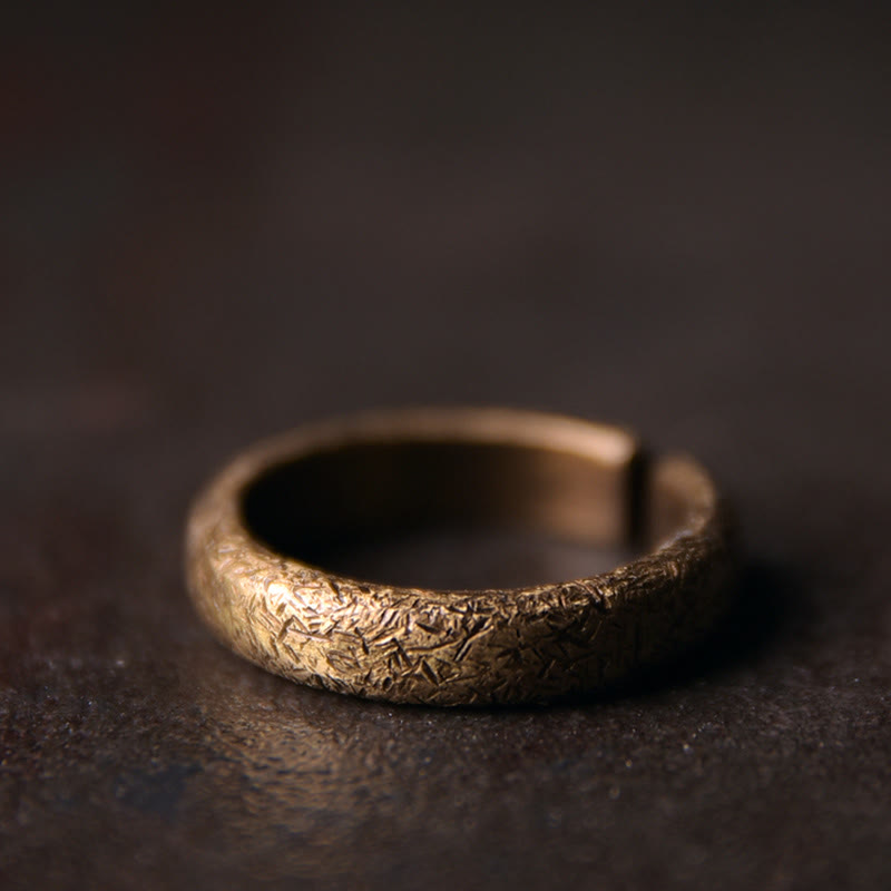 KarmaRipple's Tibetan Vintage Texture Design Bronze Fortune Pair Ring p6