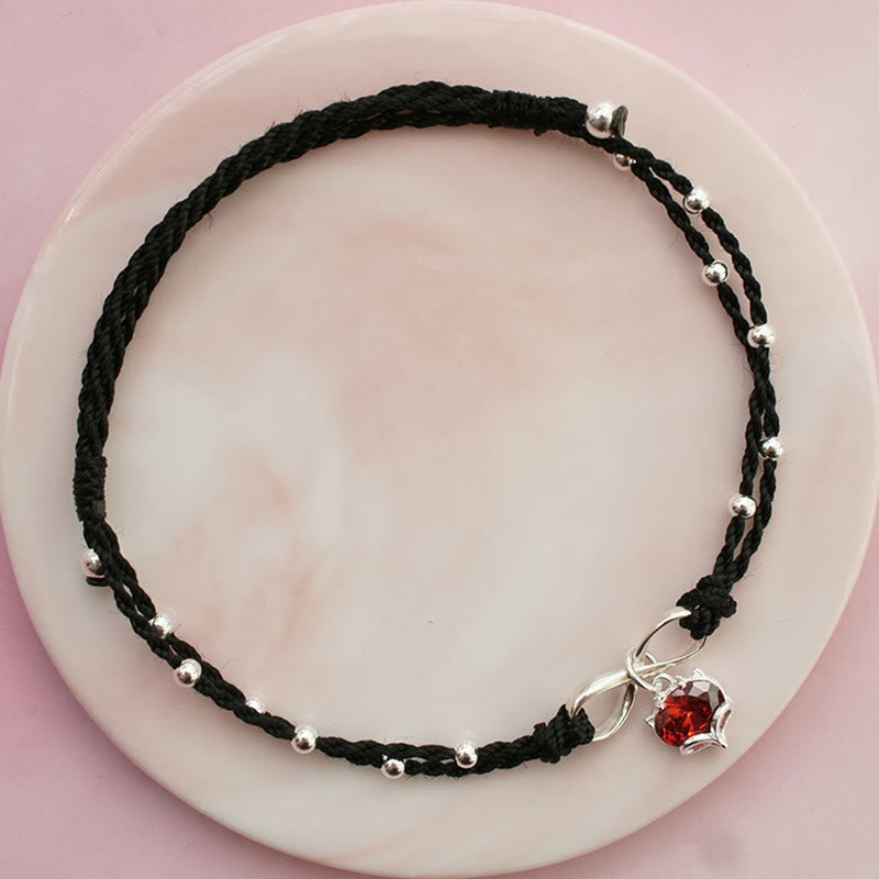 KarmaRipple's Love Heart Infinity Symbol Woven String Anklet p3