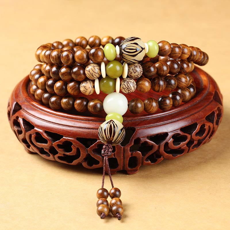 KarmaRipple's Tibetan Rosewood Mala Protection Calm Bracelet p1