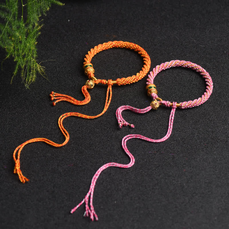 KarmaRipple's Tibetan Handmade Fortune Prayer Wheel Bead Talisman Weave Colorful String Bracelet p18