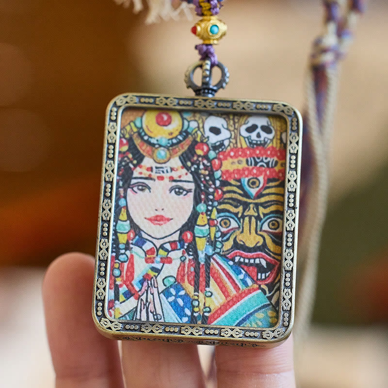 KarmaRipple's Tibetan Zakiram Goddess of Wealth Past And Present Ghau Prayer Box Pendant Necklace p2