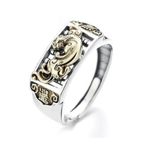 Bague ajustable PiXiu Fortune Wealth en argent sterling 925 de KarmaRipple