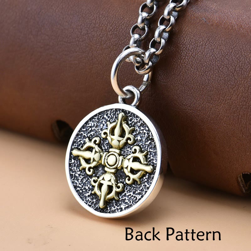 KarmaRipple's 925 Sterling Silver Zakiram Goddess of Wealth Dorje Vajra Spiritual Pendant Necklace p4