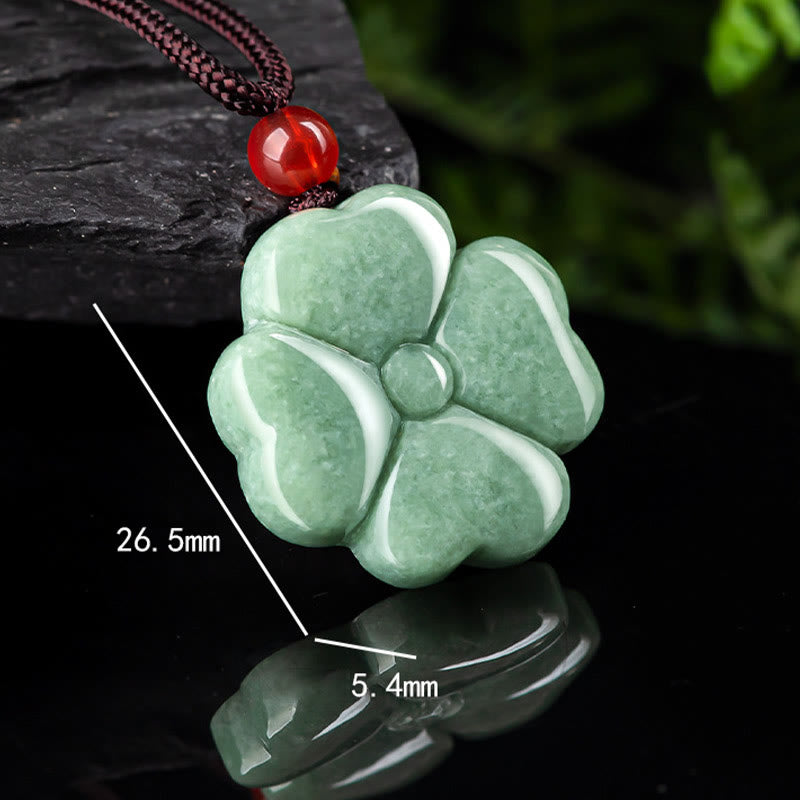 KarmaRipple's Authentic Fortunate Four Leaf Clover Jade Prosperity Pendant Necklace p11