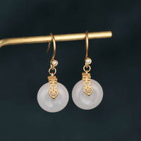 Boucles d'oreilles double bonheur en jade ivoire de KarmaRipple