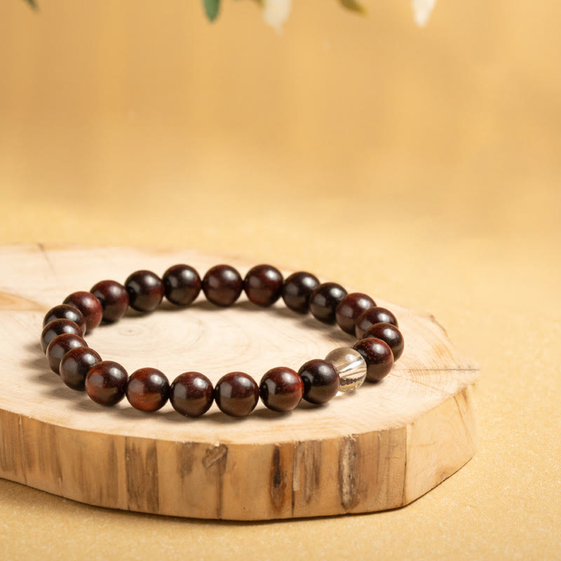KarmaRipple's Small Leaf Red Sandalwood Ivory Gemstone Protection Bracelet p12