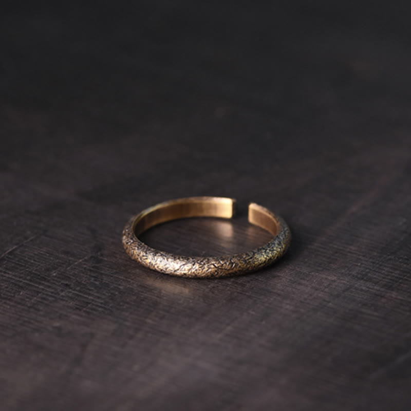 KarmaRipple's Tibetan Vintage Texture Design Bronze Fortune Pair Ring p11